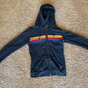 Aviator Nation 5 stripe charcoal sweatshirt